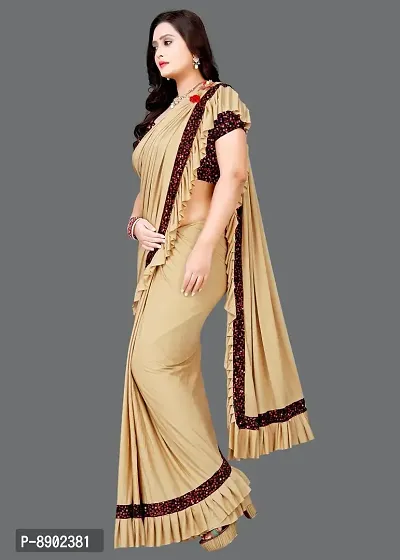 Women Beautiful Silk Blend Saree with Blouse piece-thumb2