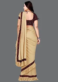 Women Beautiful Silk Blend Saree with Blouse piece-thumb2