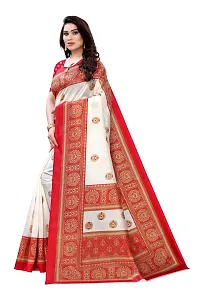 Stylish Art Silk Red Printed Saree With Blouse Piece For Women-thumb1