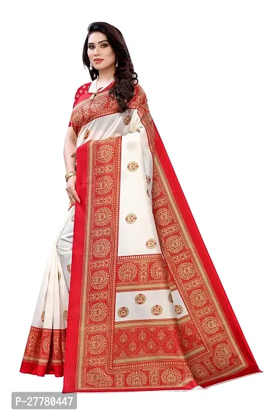 Stylish Art Silk Red Printed Saree With Blouse Piece For Women-thumb2