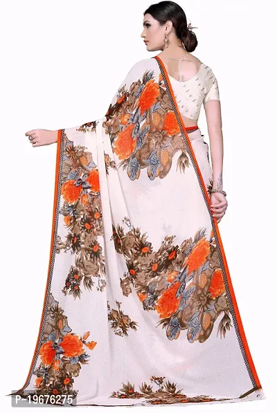 Women Stylish Georgette Printed Saree with Blouse piece-thumb3