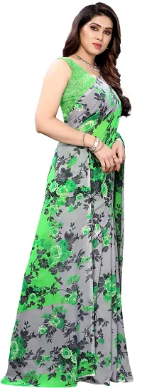 Women Stylish Georgette Printed Saree with Blouse piece-thumb2