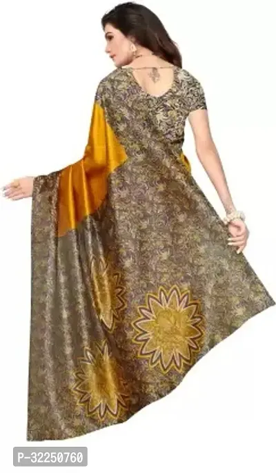 Stylish Yellow Cotton Silk Printed Saree with Blouse piece For Women-thumb2