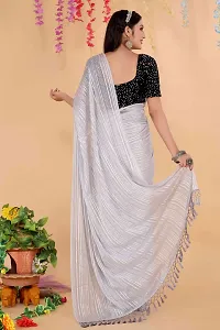 Elegant Grey Chiffon Saree with Blouse piece For Women-thumb2