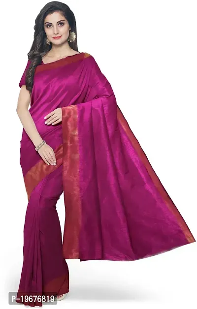 Women Stylish Cotton Silk Self Pattern Saree with Blouse piece-thumb0