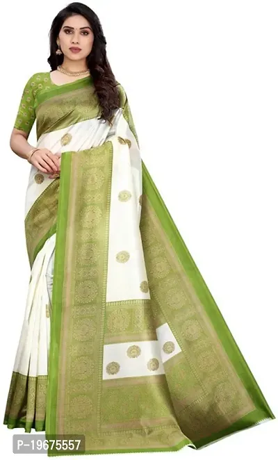 Women Stylish Art Silk Printed Saree with Blouse piece-thumb0