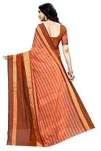 Stylish Cotton Silk Orange Printed Saree With Blouse Piece For Women-thumb1