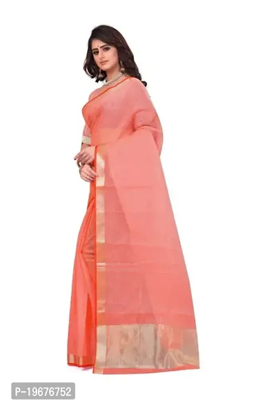 Women Stylish Cotton Silk Solid Saree with Blouse piece-thumb4