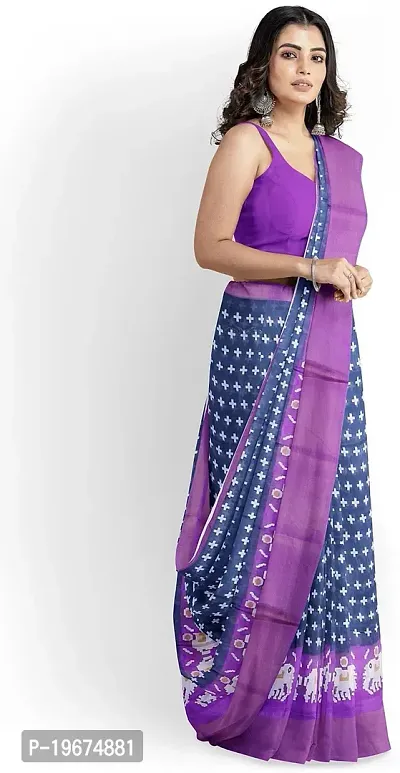 Women Stylish Art Silk Printed Saree with Blouse piece-thumb2