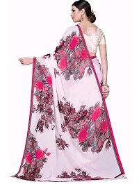 Stylish Georgette Pink Printed Saree With Blouse Piece For Women-thumb2