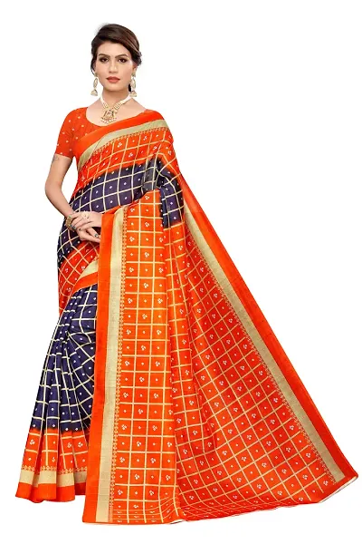 Trending Art Silk Saree with Blouse piece 