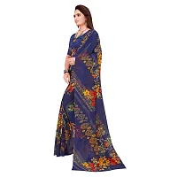 Stylish Georgette Multicoloured Printed Saree With Blouse Piece For Women-thumb4