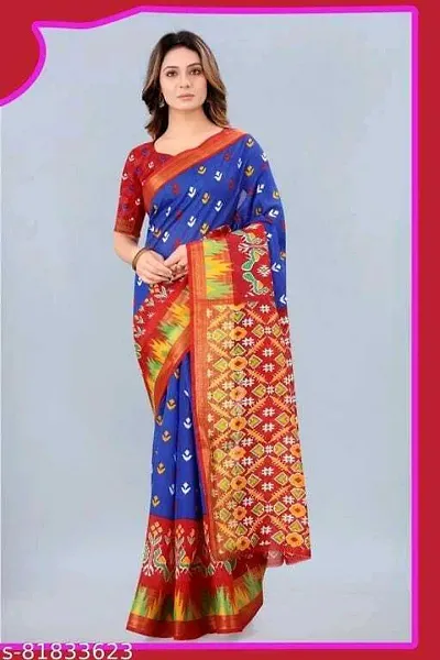 Women Stylish Art Silk Saree with Blouse piece