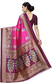 Women Stylish Art Silk Printed Saree with Blouse piece-thumb3