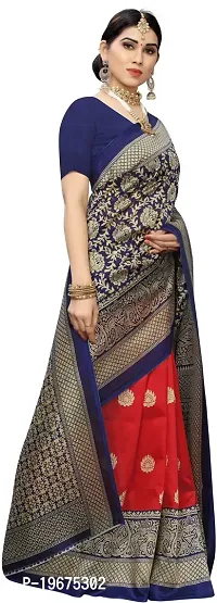 Women Stylish Art Silk Printed Saree with Blouse piece-thumb3