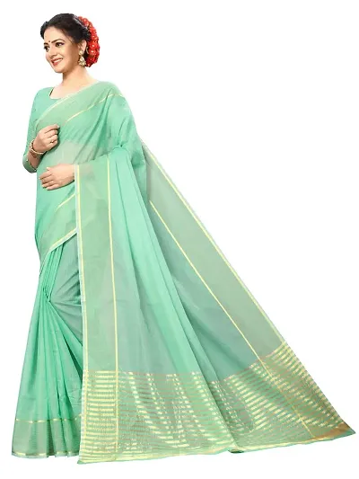 Trending Cotton Silk Saree with Blouse piece