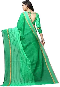 Women Stylish Cotton Silk Striped Saree with Blouse piece-thumb2