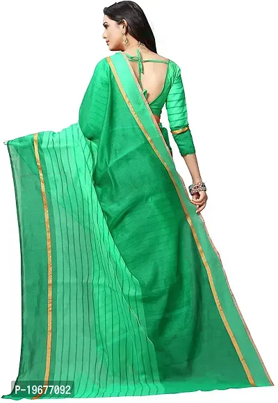 Women Stylish Cotton Silk Striped Saree with Blouse piece-thumb3