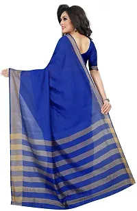 Women Stylish Cotton Silk Solid Saree with Blouse piece-thumb2