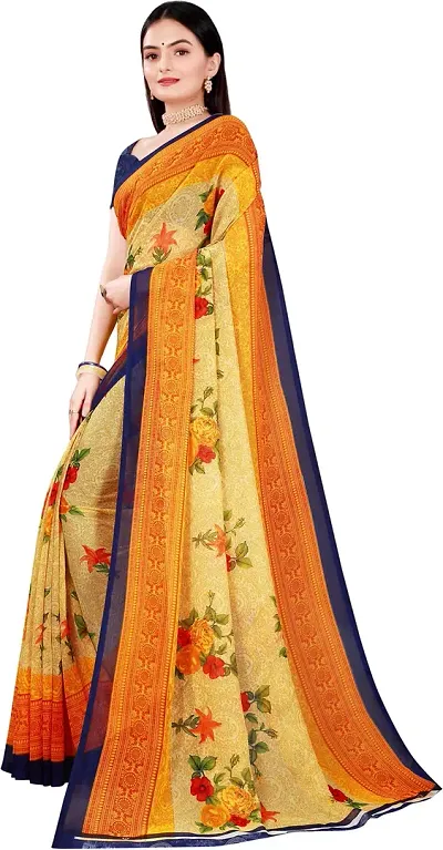 Elegant Georgette Saree with Blouse piece 