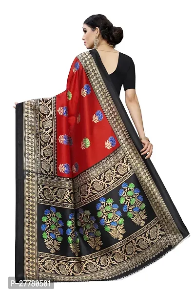 Stylish Art Silk Red Printed Saree With Blouse Piece For Women-thumb4