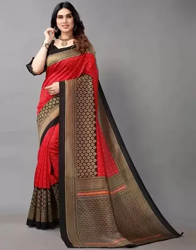 New In Cotton Silk Saree with Blouse piece 