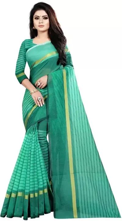 Stylish Polycotton Saree without Blouse piece For Women