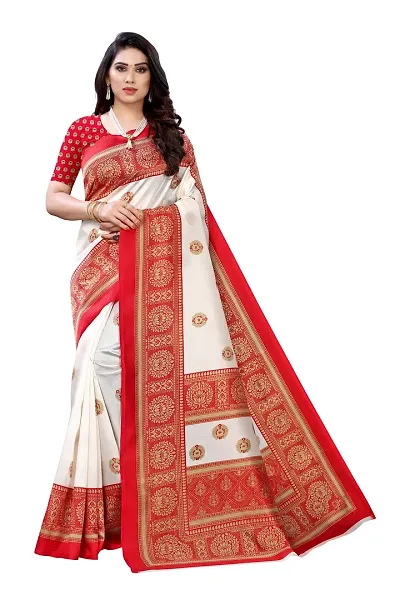 Art Silk Printed Sarees With Blouse Piece