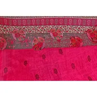 SAADHVI Women's Pink Georgette Block Print Printed Saree With Unstithed Blouse(FL-Georgette30, Free Size) | Free Size-thumb1