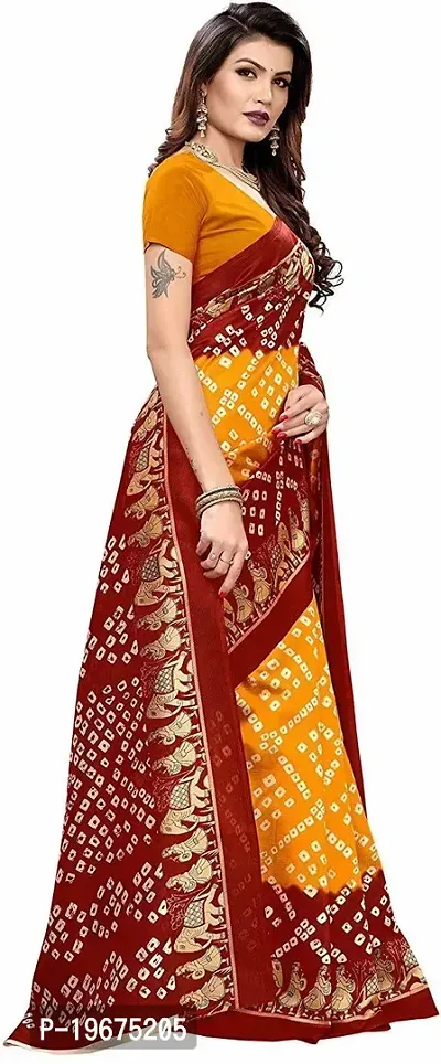 Stylish Multicoloured Art Silk Saree with Blouse piece For Women-thumb5