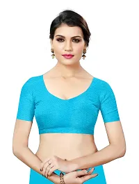 Stylish Cotton Blend Saree With Blouse Piece For Women Pack Of 2-thumb2