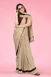 Women Stylish Net Self Pattern Saree with Blouse piece-thumb4