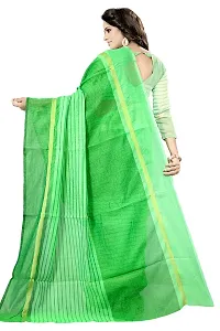 Stylish Cotton Silk Green Printed Saree With Blouse Piece For Women-thumb3