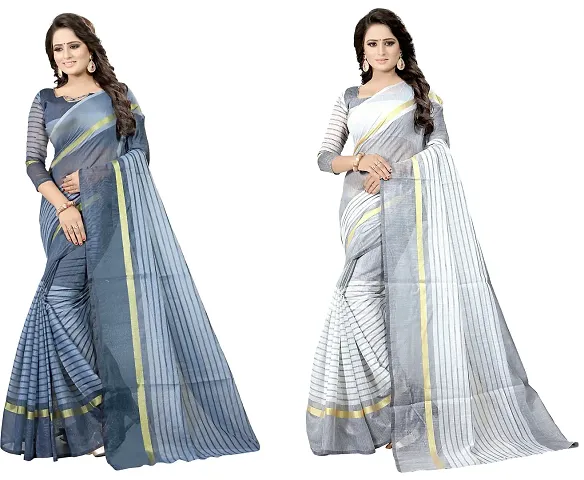 Hot Selling Cotton Silk Saree with Blouse piece 