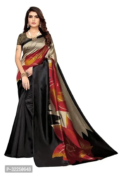 Stylish Black Cotton Silk Woven Design Saree with Blouse piece For Women-thumb0