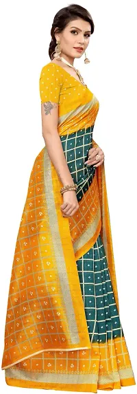 Women Stylish Silk Blend Printed Saree with Blouse piece-thumb3