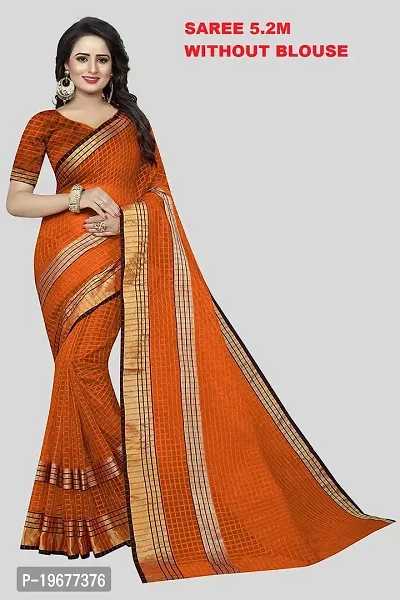 Women Beautiful Cotton Silk Saree without Blouse piece-thumb0