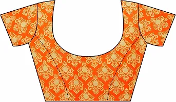 Women Stylish Art Silk Printed Saree with Blouse piece-thumb3