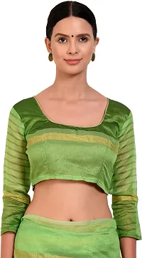 Women Stylish Cotton Silk Striped Saree with Blouse piece-thumb3