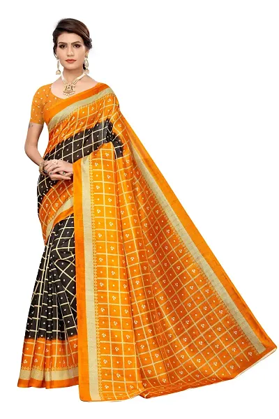Daily Wear Art Silk Printed Sarees With Blouse Piece