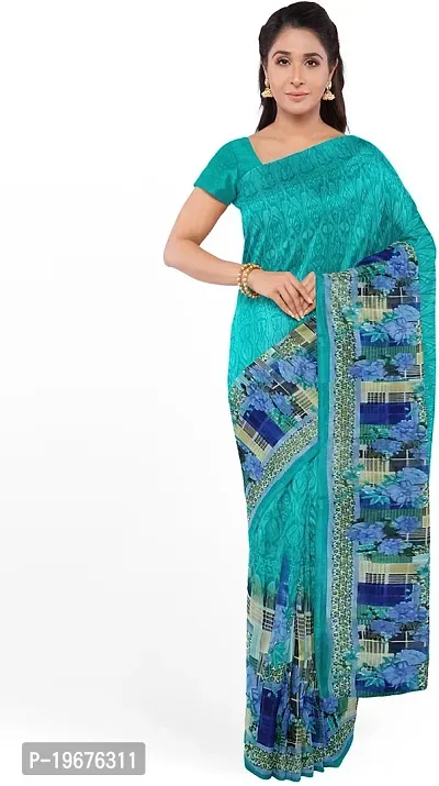 Women Stylish Georgette Printed Saree with Blouse piece