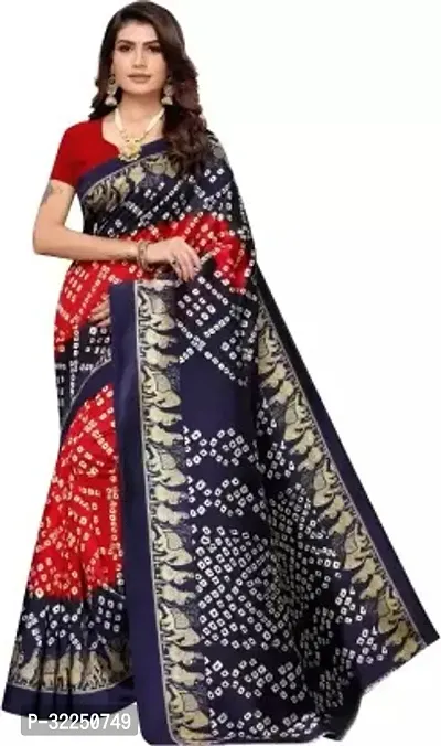 Stylish Multicoloured Cotton Silk Printed Saree with Blouse piece For Women-thumb0