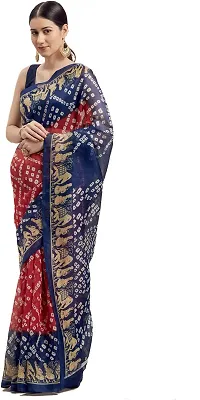 Women Stylish Art Silk Printed Saree with Blouse piece-thumb3