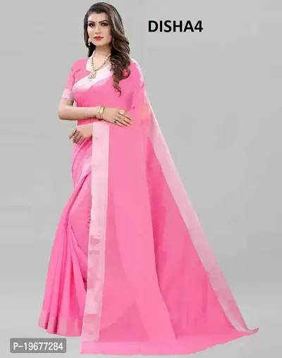 Women Stylish Cotton Blend Solid Saree with Blouse piece