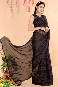 Elegant Black Chiffon Saree with Blouse piece For Women-thumb3