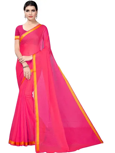 Elegant Art Silk Solid Women Saree with Blouse piece