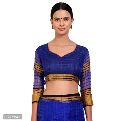 Stylish Art Silk Blue Printed Saree With Blouse Piece For Women-thumb4