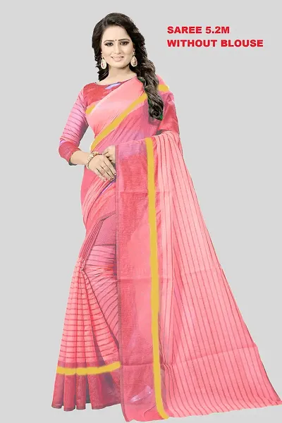 New In Cotton Silk Saree with Blouse piece 