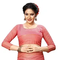 Stylish Cotton Blend Saree With Blouse Piece For Women Pack Of 2-thumb4