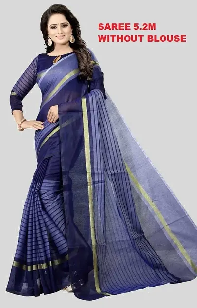 Shreehari Enterprise Women's Cotton Silk Saree With Unstitched Blouse Piece